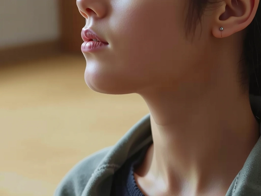 Focused individual practicing breathwork