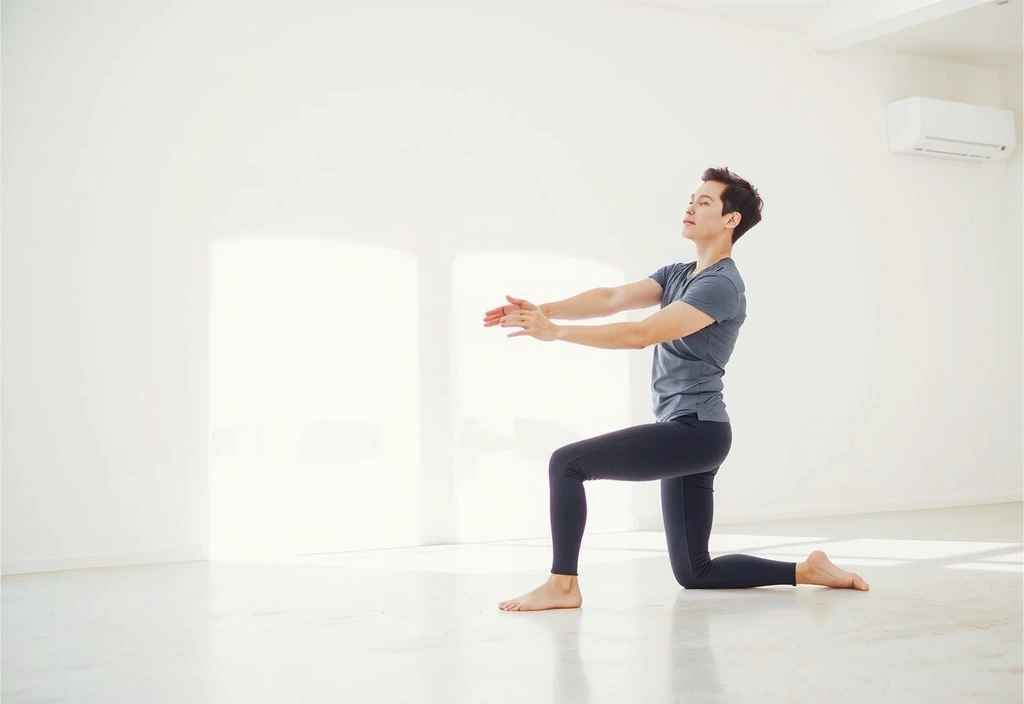 A person gently stretching, illustrating flexibility